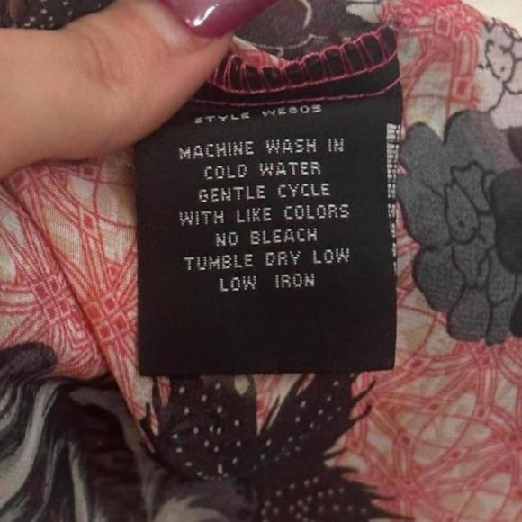 πBohemian Floral Chiffon Kimono Wrap Open Front In Coral Tones Size Small - Picture 8 of 8